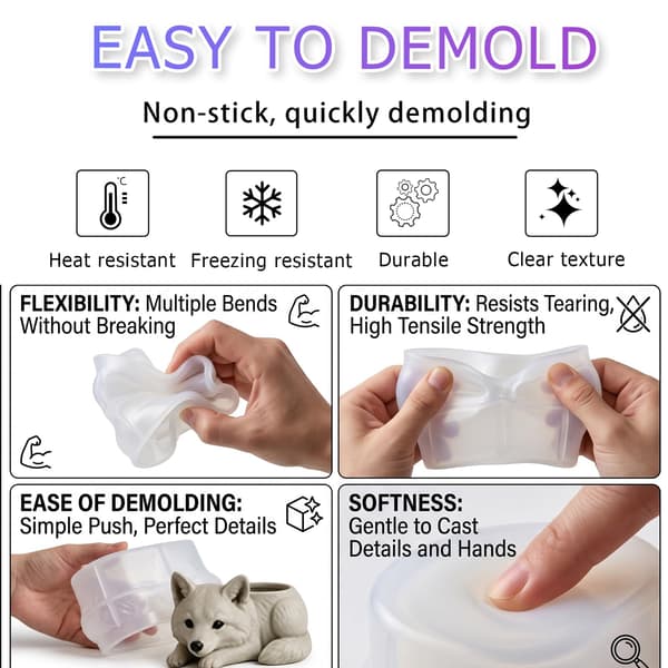 Rev Silikonform for Ræv 3D Dyre Epoxy Lysestakeform Fox Resin Mold