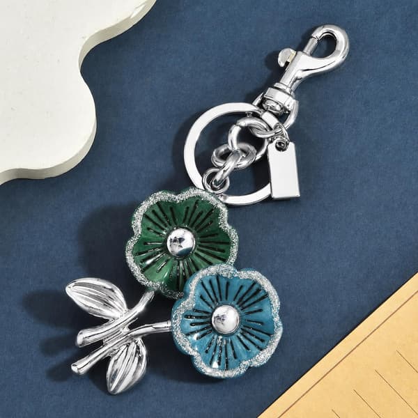 Väskberlocker för handväskor - Söt handväskkedjeberlock - Väskaccessoarer Berlocker för kvinnor 2 Flowers-Silver