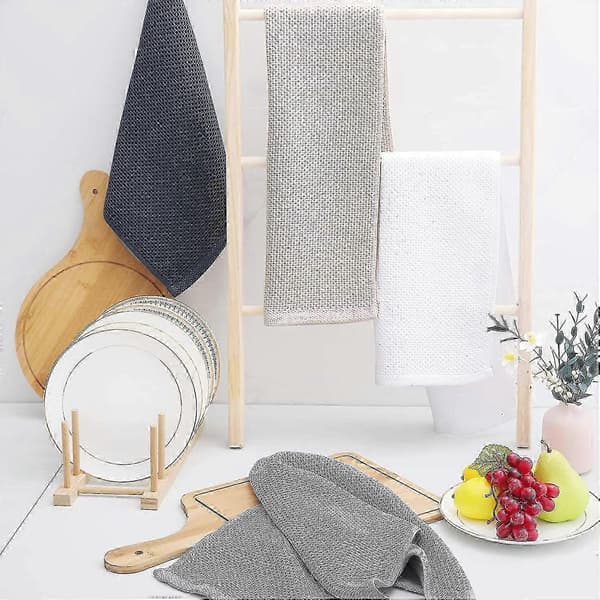 6-pack 100 % bomullsfrotté kökshanddukar diskrengöring med hängögla S202412306944 White 34*73cm