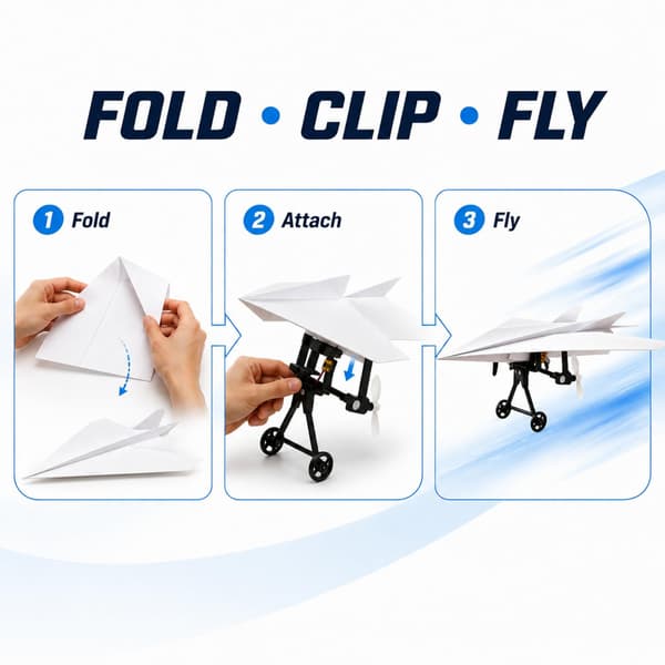Uppgraderat DIY RC Pappersflygplanskit med Gyrostabilisator & Träningsflygplan (#1) #1