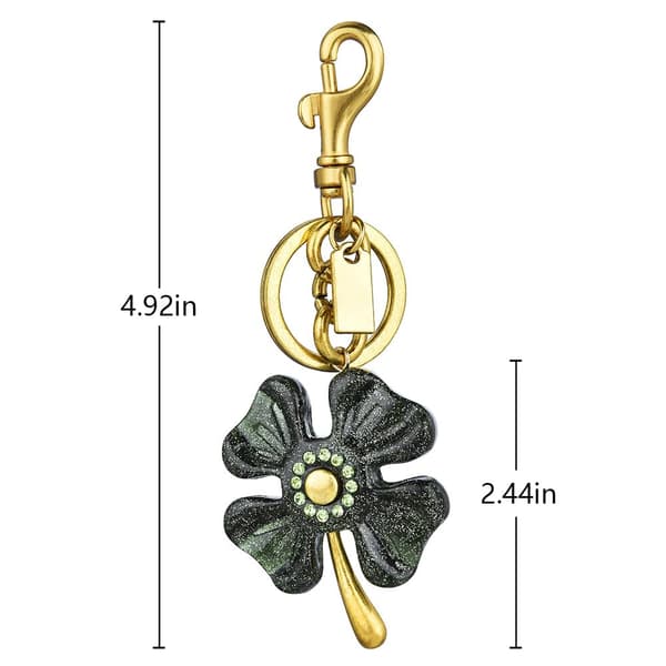 Väskberlock, söta handväskberlocker, väsktillbehörsberlocker, väskkedjor, handväskberlocker Four-leaf - Black