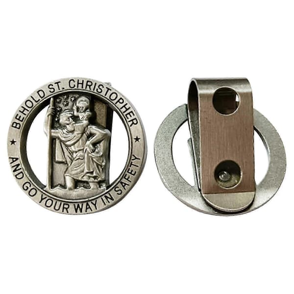 Christopher Medal Bil Saint Christopher Solskærm Clip Auto Solskærm Tilbehør Køre Amulet Skytshelgen Periapt