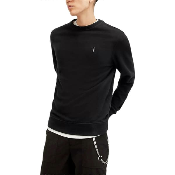 All Saints Reven Herre Sweatshirts Afslappet Pullover Vinter Jumper Black XS