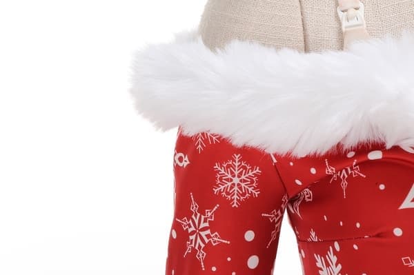 Dammode V-ringad avslappnad passform Jul Cosplay Kostym Tryckt Klänning, Storlek S S