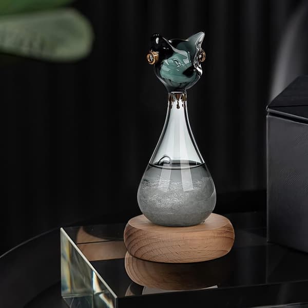 Værglass, Stormglass Værmelding, Katteformet Flaske Værmelding Værstasjon