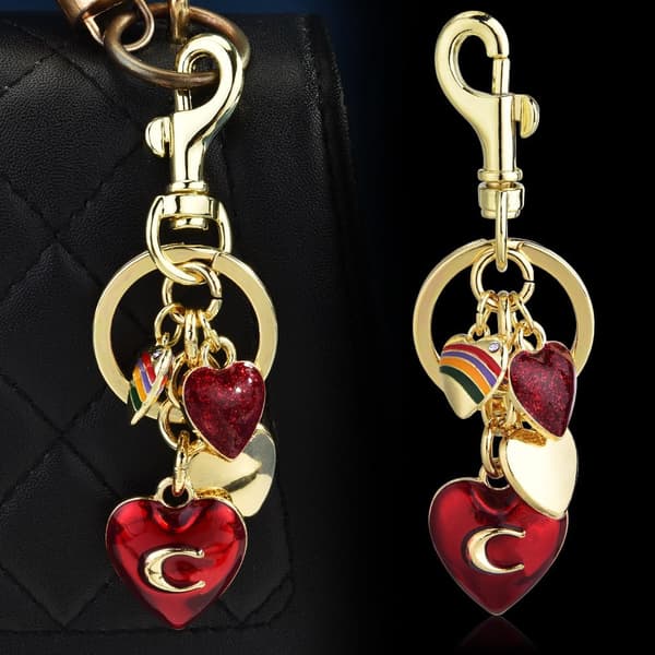 Väskberlock, söta handväskberlocker, väsktillbehörsberlocker, väskkedjor, handväskberlocker Heart C-Red