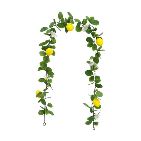 3x kunstig sitrongirlander med blomster jubileumsmantel