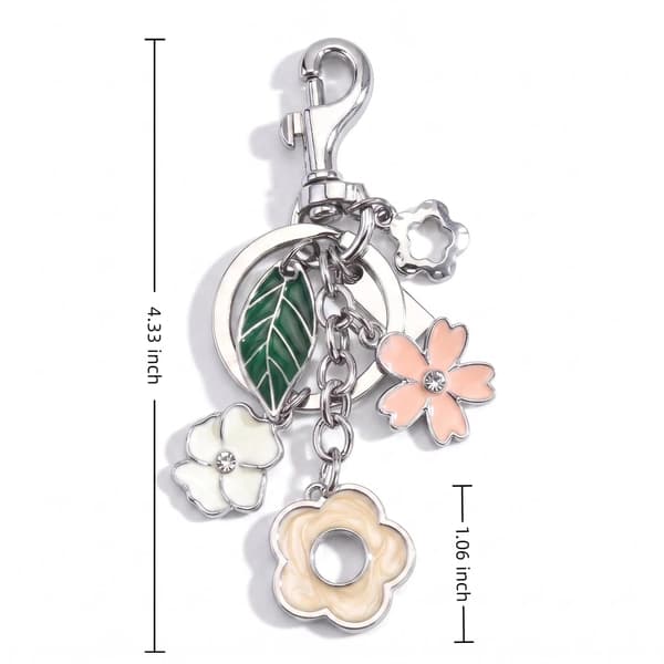 Väskberlocker för handväskor - Söt handväskkedjeberlock - Väskaccessoarer Berlocker för kvinnor Flower Charm - Silver