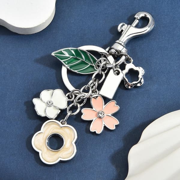 Väskberlocker för handväskor - Söt handväskkedjeberlock - Väskaccessoarer Berlocker för kvinnor Flower Charm - Silver
