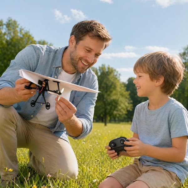 Fjernstyret papirflysæt med gyro-stabilisator, DIY elektrisk RC-flystrømmodul med dobbelte propeller, papirflykaster
