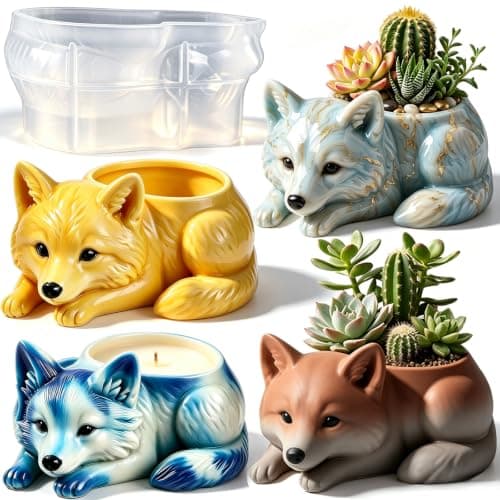Rev Silikonform for Ræv 3D Dyre Epoxy Lysestakeform Fox Resin Mold