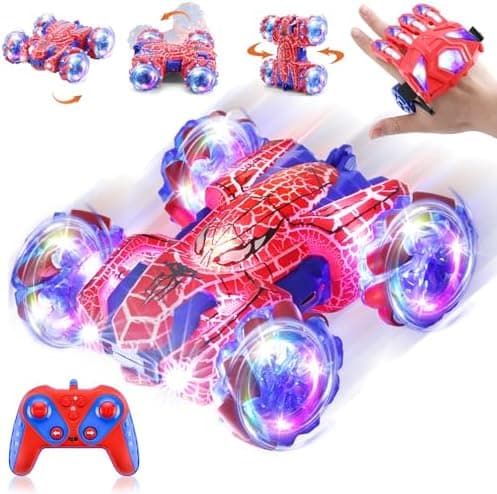 Gestusfølende RC Stuntbil 2.4GHz Helkropslys Dobbeltsidet RC Biler Dual Control Red