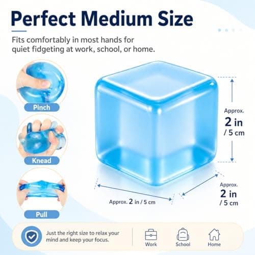 Isbit Squishy, Klemme Stress Terning til Angstlindring, Blødt Squishy Fidget Legetøj til Voksne, Sensorisk Gelkugle til Fødselsdagsgave, Skrivebord Light Blue