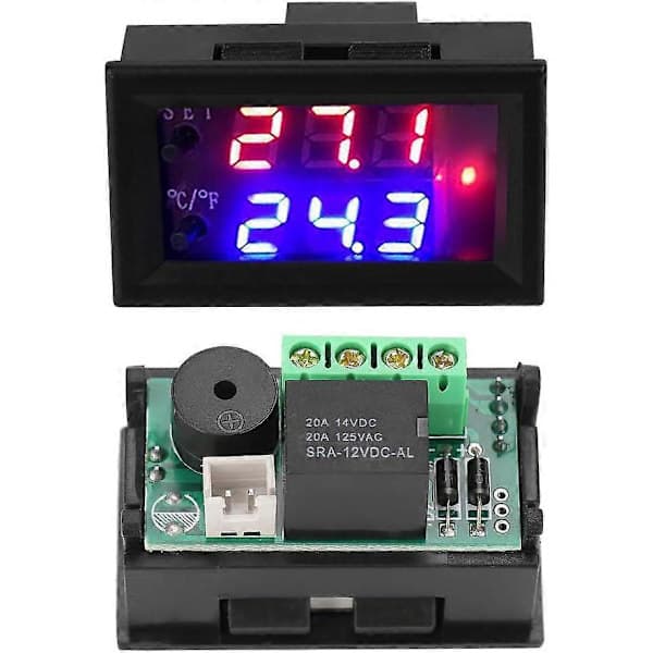 Digital DC termostat, Sunmostar, 12 V, -50 -110, Plast, Sort