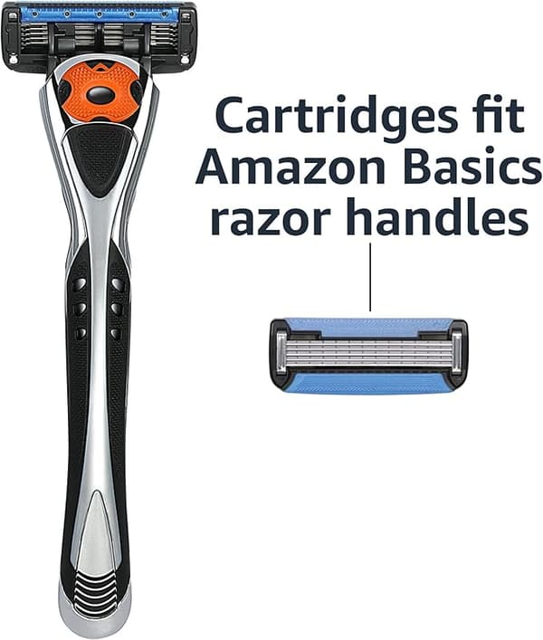 Amazon Basics 5-bladede skraberrefiller, 12-pak med dobbelt smøring og præcisionstrimmer til mænd