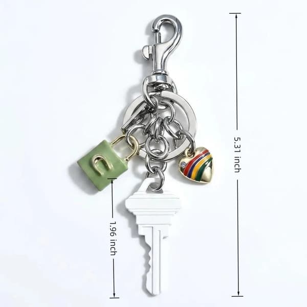 Väskberlock, söta handväskberlocker, väsktillbehörsberlocker, väskkedjor, handväskberlocker White Key
