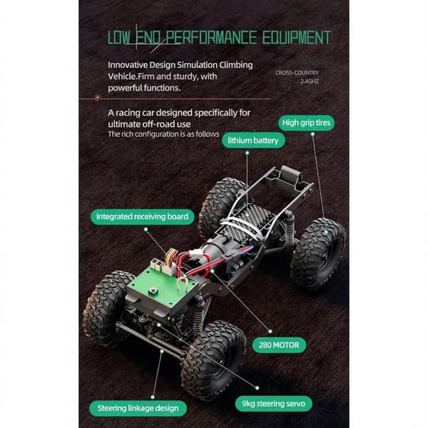 1/16 RC Crawler Pickup-stil RC Lastbil Gave til Voksne Black