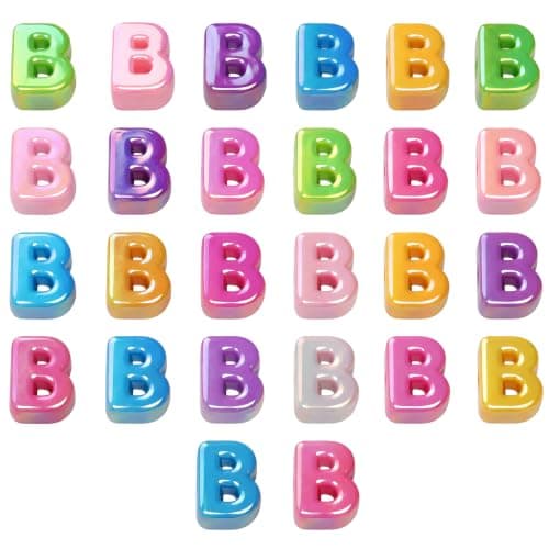 26 st B-bokstavspärlor med stort hål, tjocka bubbelalfabetspärlor Large Letter Beads B