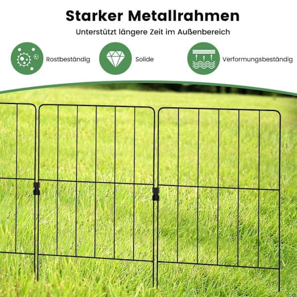 Dekorativt metallhagegjerde, 25 deler, svart, rustfritt