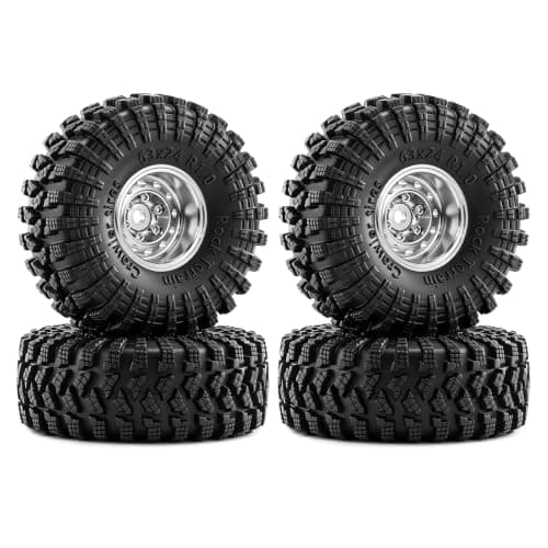 1,0\" Beadlock aluminiumfälgar och 63 mm mjuka gummidäck Silver