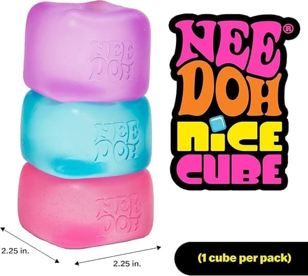 Schylling Needoh Nice Cube - Sensorisk klemmelegetøj med super fast klemme rød rød red