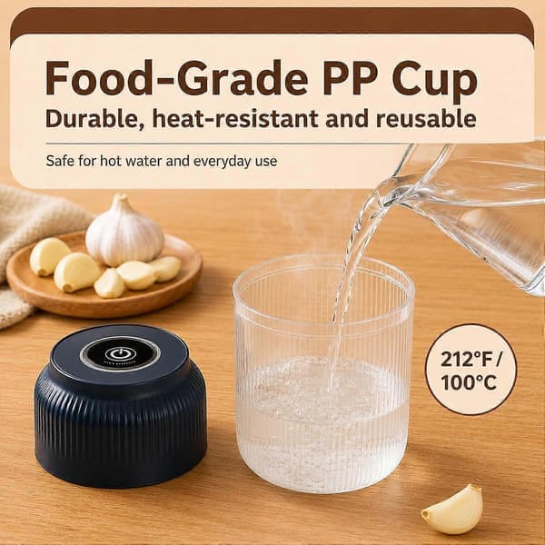 2026 Ny elektrisk hvidløgshakker, 400 ml USB genopladelig foodprocessor med 6 knive i rustfrit stål til hvidløg, løg, ingefær, blå Blue