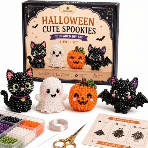 QELDRYX Halloween Spøgelse 3D Perle DIY Sæt, Begynder DIY Sæsonbestemt Festgave M Set