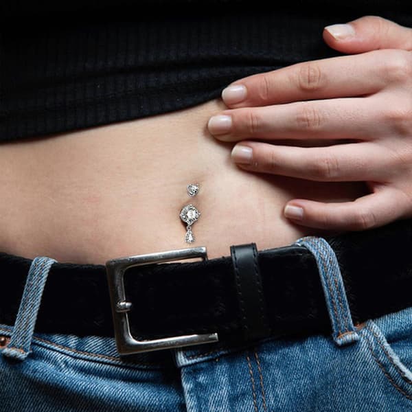 Navelpiercing Smycken Rostfritt Stål Kroppsring för Simning Dusch Säker Enkel Installation Kompakt Vardagsdesign Flerfärgad Gold