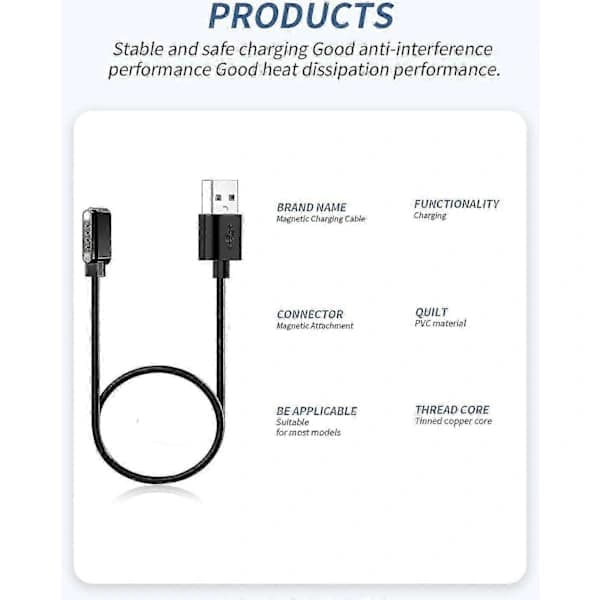 (2-pack) PLAUD Note AI röstinspelare dedikerad magnetisk USB-laddningskabel, robust och hållbar, kompatibel med PLAUD Note, modell: 2592