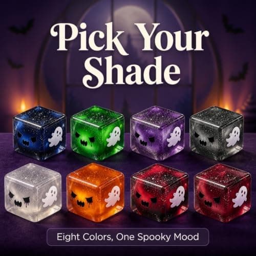 Halloween Squishy Cube, Glitter Spøgelse Fidget Legetøj, 2,17 Tommer