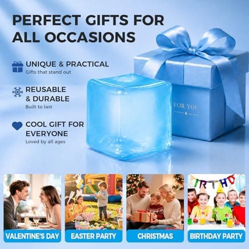 Ice Cube Squishy Fidget Toy - Sakte stigende stress sensorisk ball for tenåringer Blue-glitter