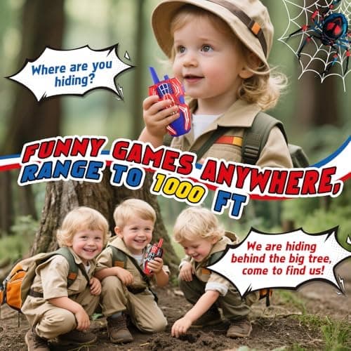 2-pak Walkie Talkies til børn, Spiderman legetøj fødselsdagsgave til drenge 3-8 år 2 Pack