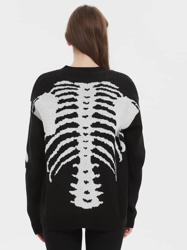 Oversized mønstret striktrøje afslappet striktrøje sød unisex-stil, størrelse L L