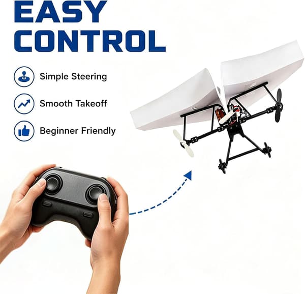 DIY RC Papirflysæt - 2 Batterier til Hobbyfolk, Begyndere 2-BATT Black