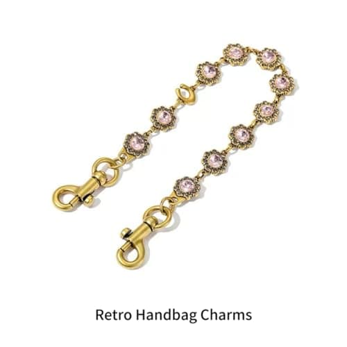 Väskberlock, söta handväskberlocker, väsktillbehörsberlocker, väskkedjor, handväskberlocker Pink-Gold