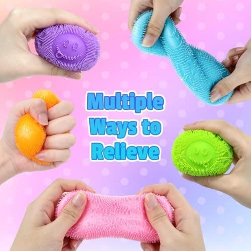 Fuzz Ball Squishy Stressbold, Fuzzball Squishy, Blødt Fidget Legetøj til Angstlindring, Sensorisk Squishy Bold Beroligende Taktilt Greb til Blød Stress Orange