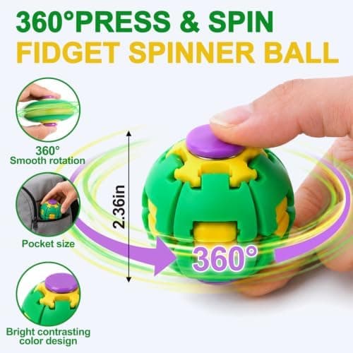 Press to Spin Fidget Spinner HelixCore Spin Stressboll Sensoriska Fidgetleksaker Green