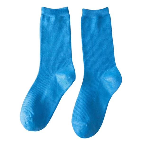 Färgglada strumpor Tunna bomullsstrumpor Mjuka andningsbara högelastiska strumpor Kompatibla vuxna barn Light Blue Child