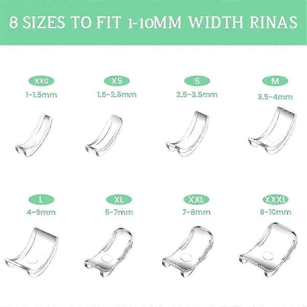 8 st ringstorleksjusterare för lösa ringar Transparent ringadapterkit med silverputsduk