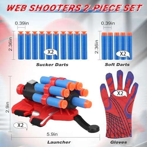 JONEG Web Shooters Legetøj til Børn, Legetøj til Drenge på 3+ år, Fødselsdagsgaver