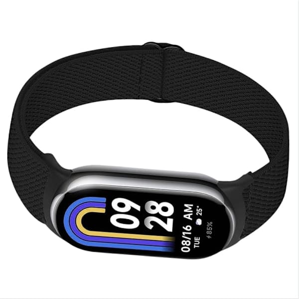 Elastisk nylonrem til Xiaomi 8/9 (14mm) Sort Sort Black