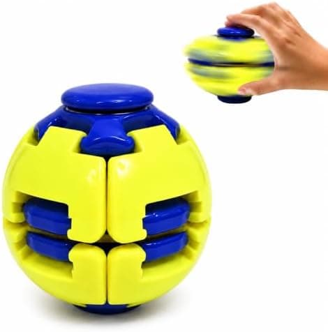 Tryck för att snurra sensorisk fidgetboll, 3D ergonomisk sfärisk stressleksak