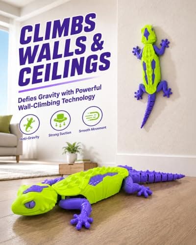 UCIDCIRC Väggklättrande Gecko Robotleksak för barn, Ljusgrön