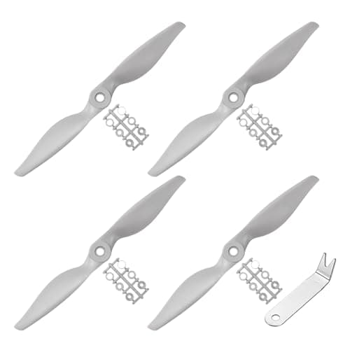 MECCANIXITY 8x4 tommer RC-propeller, 2-bladede propellerstatninger grå høyhastighetspropell med adapterringer og propellnøkkel for RC-fly 2 8" x 4"