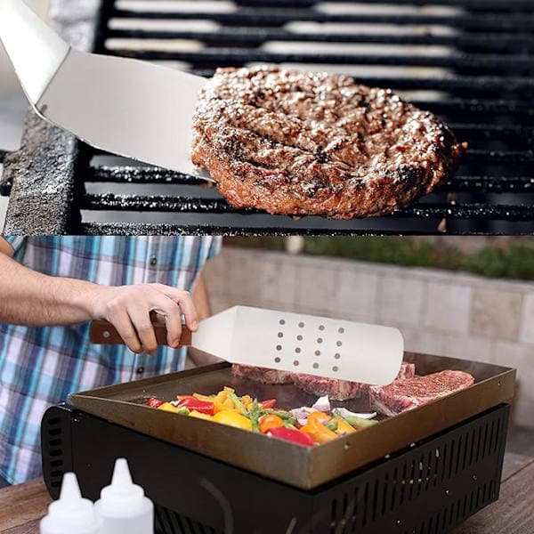 Spatelsett i rustfritt stål for matlaging og grilling
