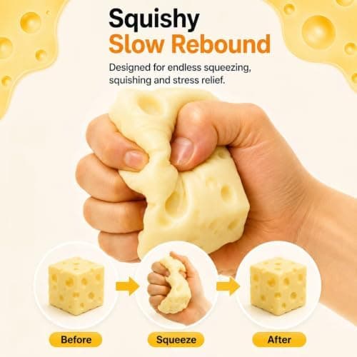 Ost Squishy Långsamt Stigande Squishy Stressavlastande Fidgetleksak, Oststil Milky