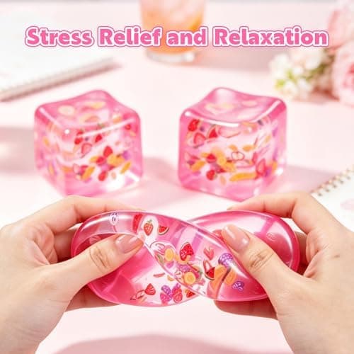 Fruktisbit Squishy Stressball, Fruktklemme Isbit Squishy Leker, Sakte Stigende Stressklemme Squishball, Lindrer Angst Sensorisk Fidget Fruit Cube