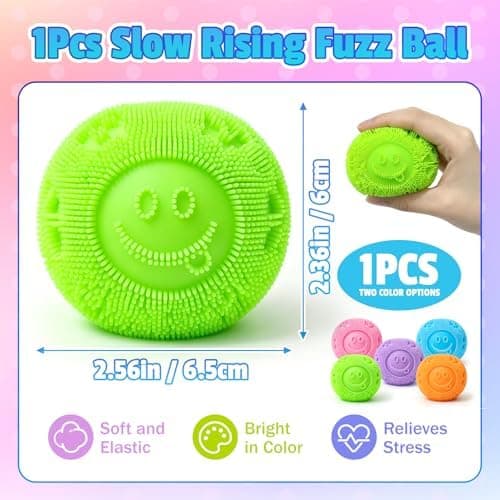 Fuzz Ball Squishy Stressbold, Fuzzball Squishy, Blødt Fidget Legetøj til Angstlindring, Sensorisk Squishy Bold Beroligende Taktilt Greb til Blød Stress Green