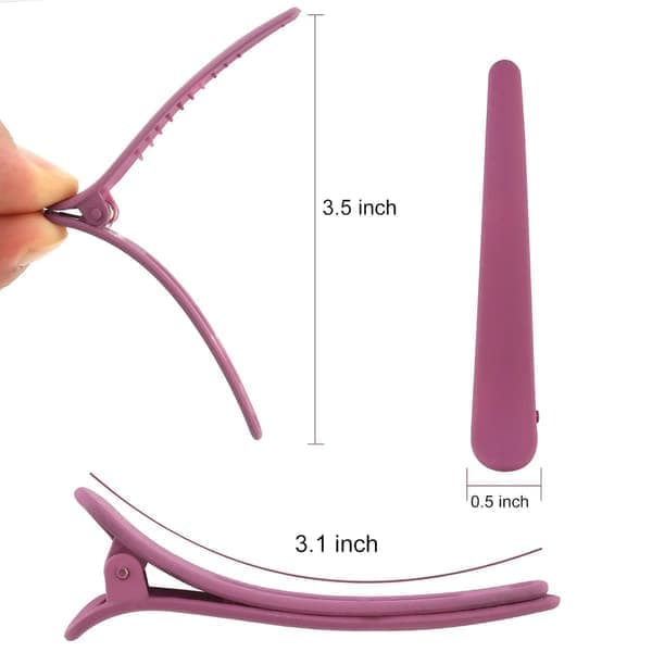 12 stk. hårklemmer til styling og sektionering, 3,1 tommer matte alligatorhårklemmer uden folder, duckbill-klemme grå grå Gray