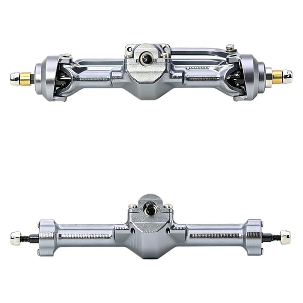 +5mm aluminium forreste og bagerste akselsæt 2/16T Max 52° til Axial SCX30 (Titanium) Titanium